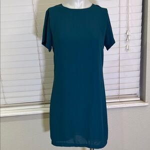 Olivaceous green/teal Short Sleeve Dress